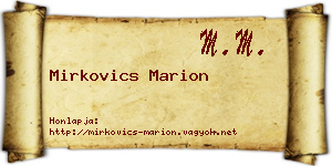 Mirkovics Marion névjegykártya